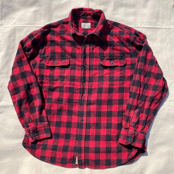 Jachs Other - Jachs Classic Red Black Plaid Casual Button Down Shirt Heavy Weight Flannel XL
